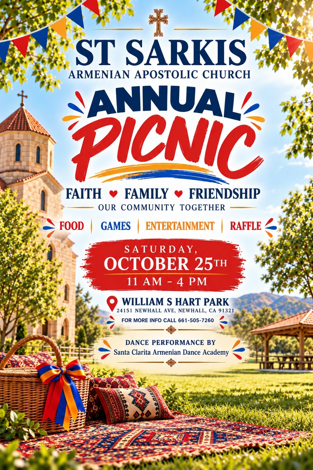 Flier for St. Sarkis Armenian Church of Santa Clarita's Annual Picnic