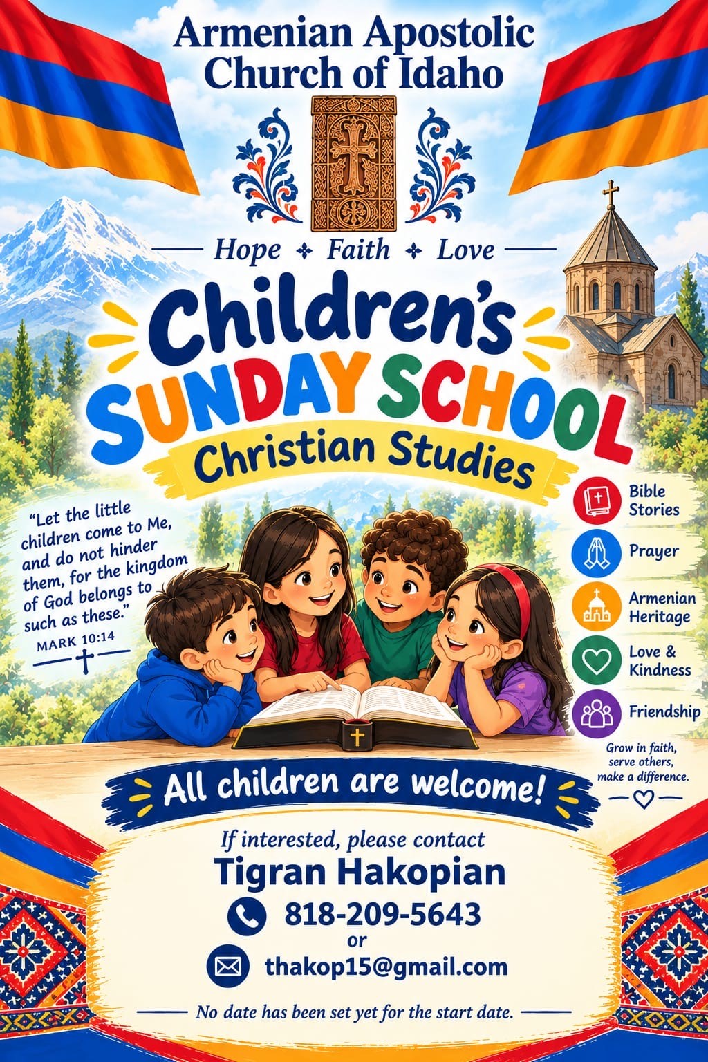 Armenian Church of Idaho Announces Initiative to Establish Children’s Sunday School