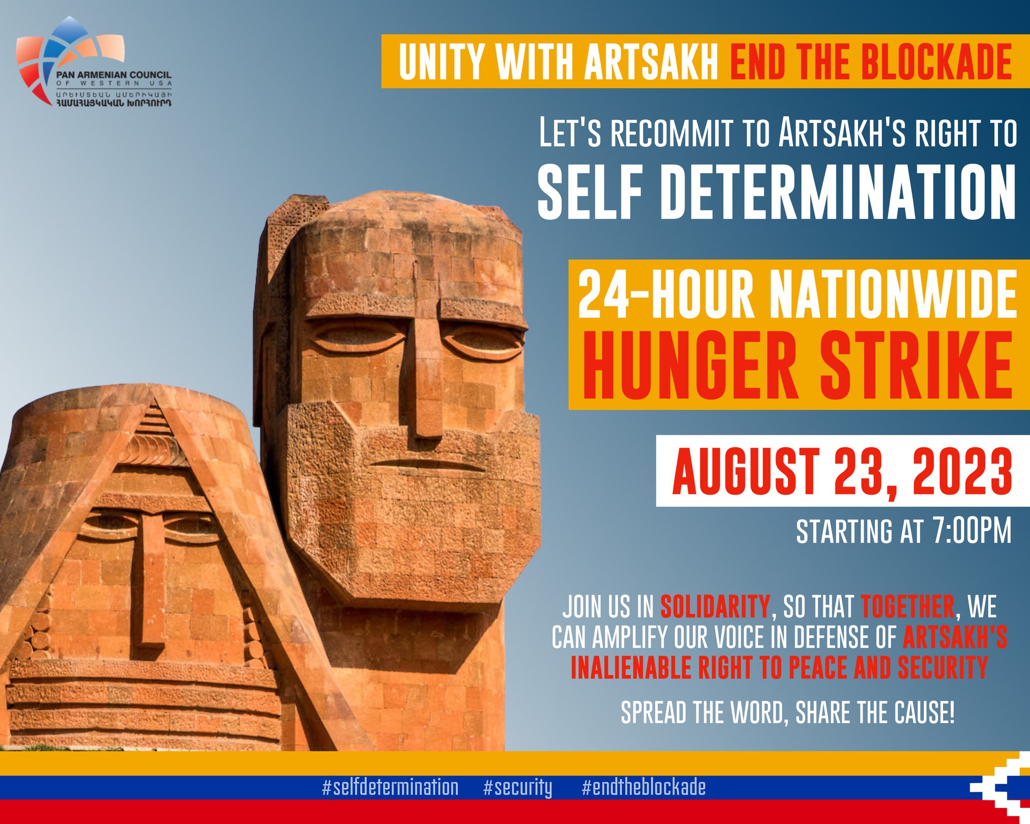 24 Hour Nationwide Hunger Strike - UNITY WITH ARTSAKH - END THE BLOCKADE