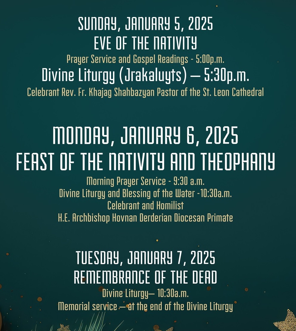 Nativity Schedule - St. Leon (Ghevontiants) Armenian Cathedral